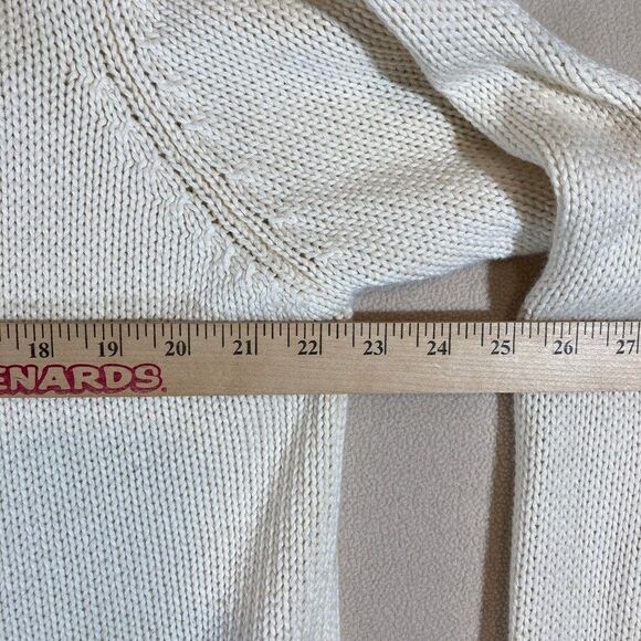 Vtg Y2K 2004 Harley Davidson‎ Women 2X Chunky Knit Ivory Spell Out Back Full Zip - Picture 7 of 15